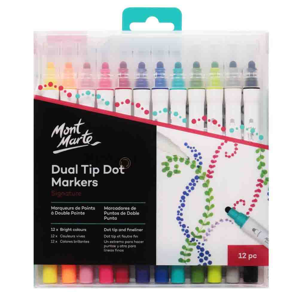 Mont Marte Dot Markers Dual Tip 12pc