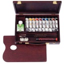 Rembrandt  Acrylic colour wooden box Traditional | 10 x 40 ml + accessories