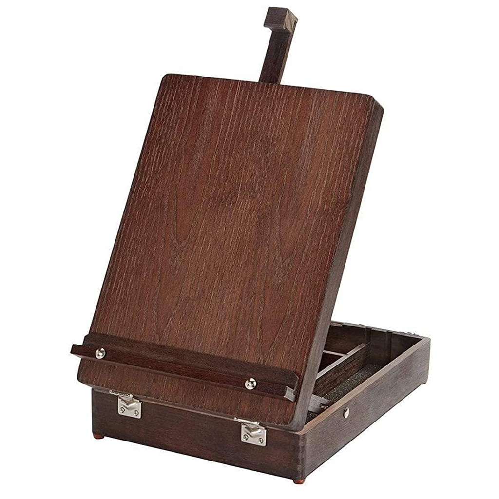 Sketch Box Easel Espresso color, size: 26x39x12.7cm, hold canvas up to 60cm. Material: Pinewood