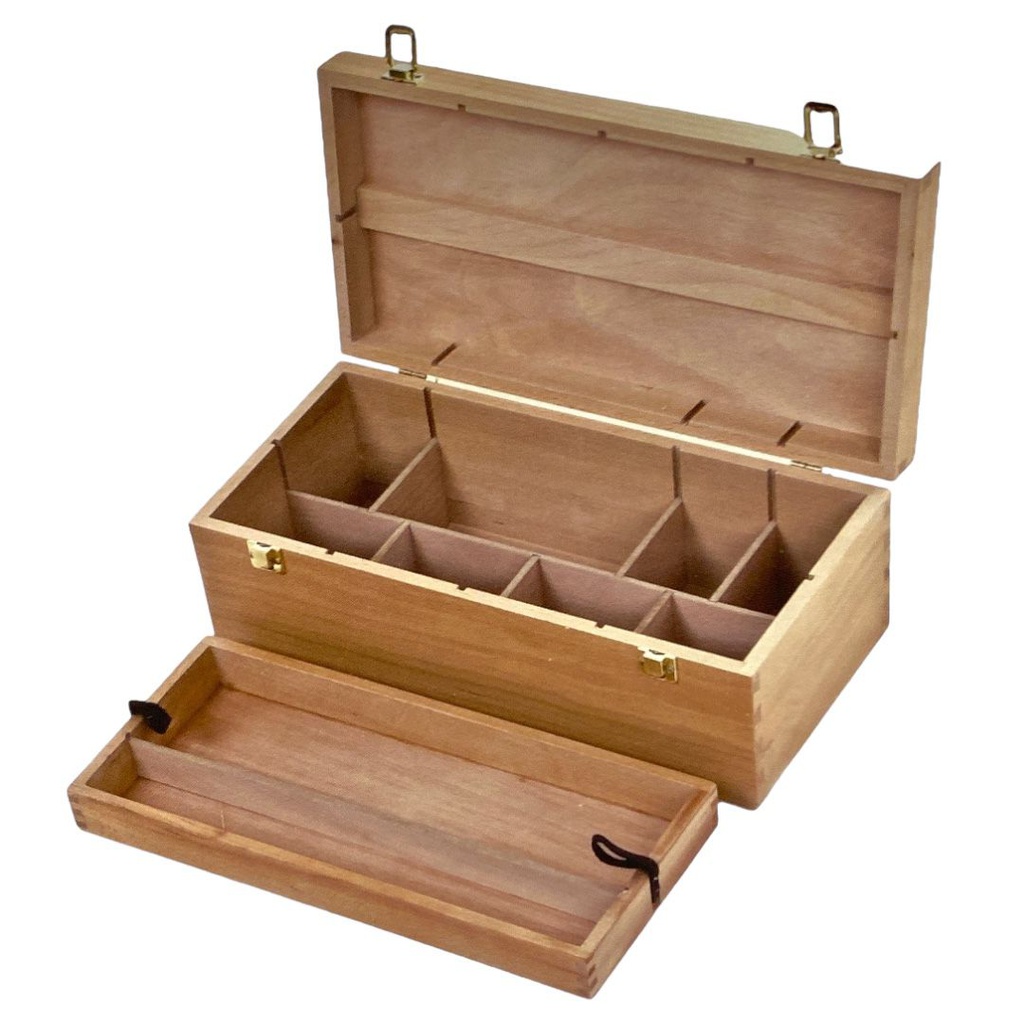 صندوق تخزين خشبي لادوات الرسم مغلق الأبعاد: 41x20x16 سم خشب الزان 