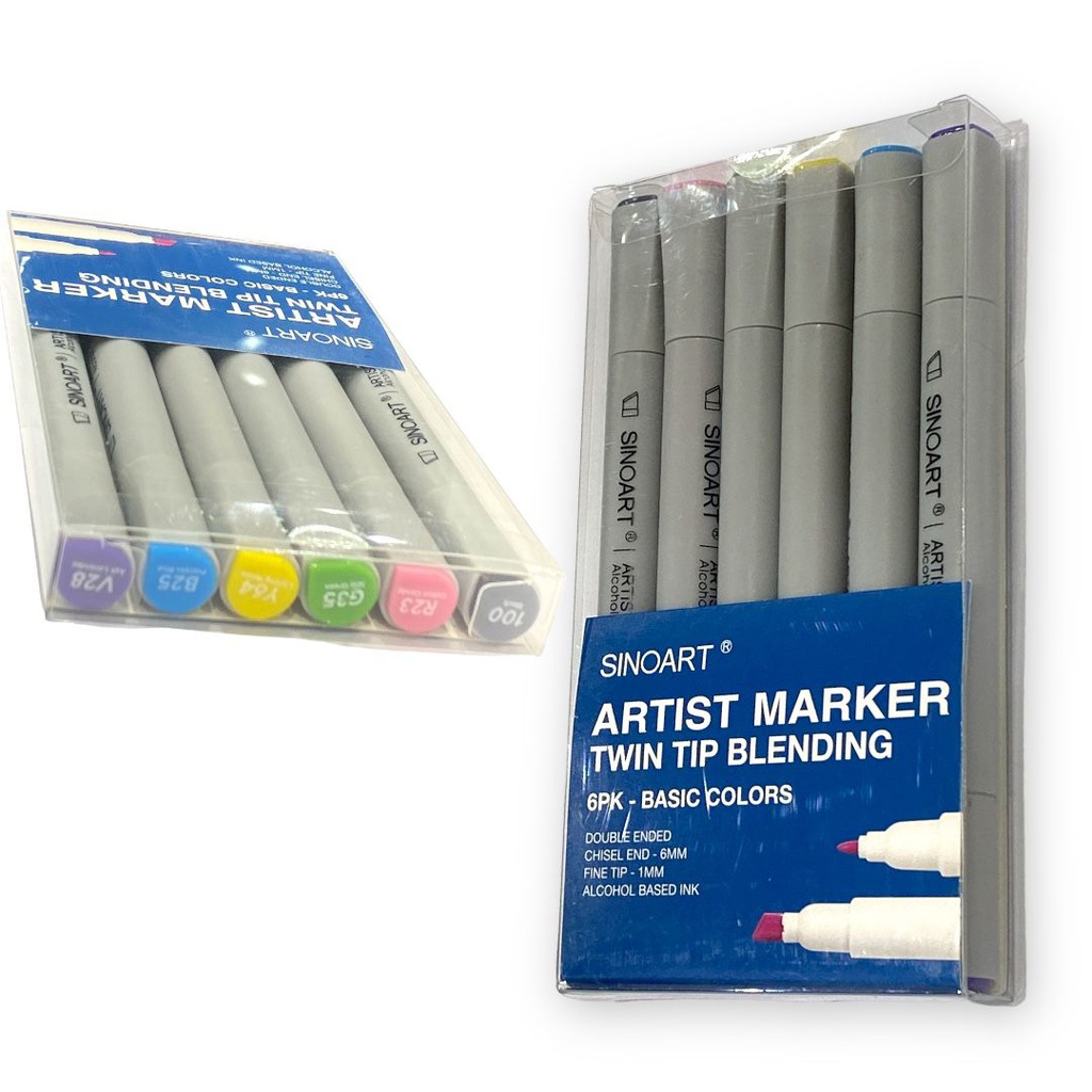 Alcohol-Base Marker 6pk, BASIC color series