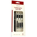 Calligraphy Pen Set 1 pen barrel
1 extra ink tank
4 stainless steel nibs: XF/F/M/B
3 ink cartridges: Black/Blue/Blue-Black