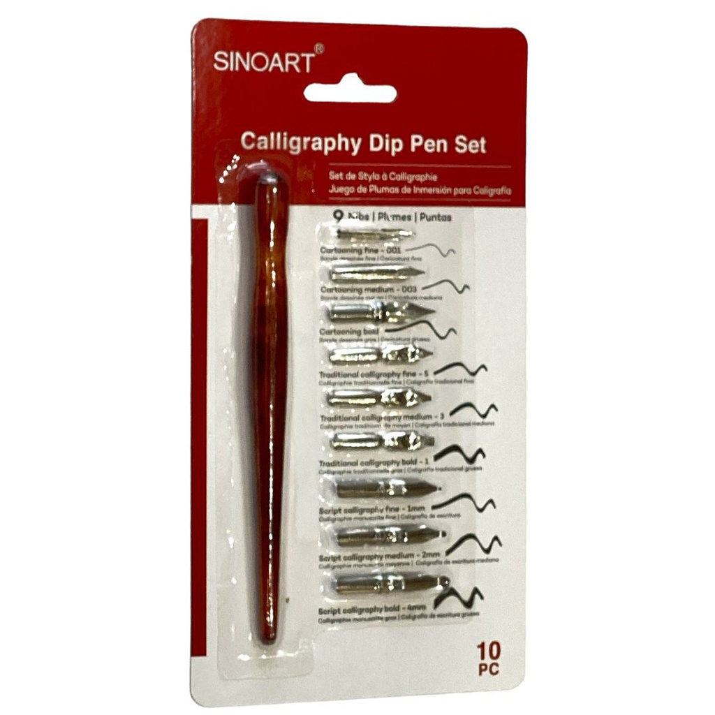 Calligraphy Dip Pen Set 1 dip pen &amp; 9 pen nibs