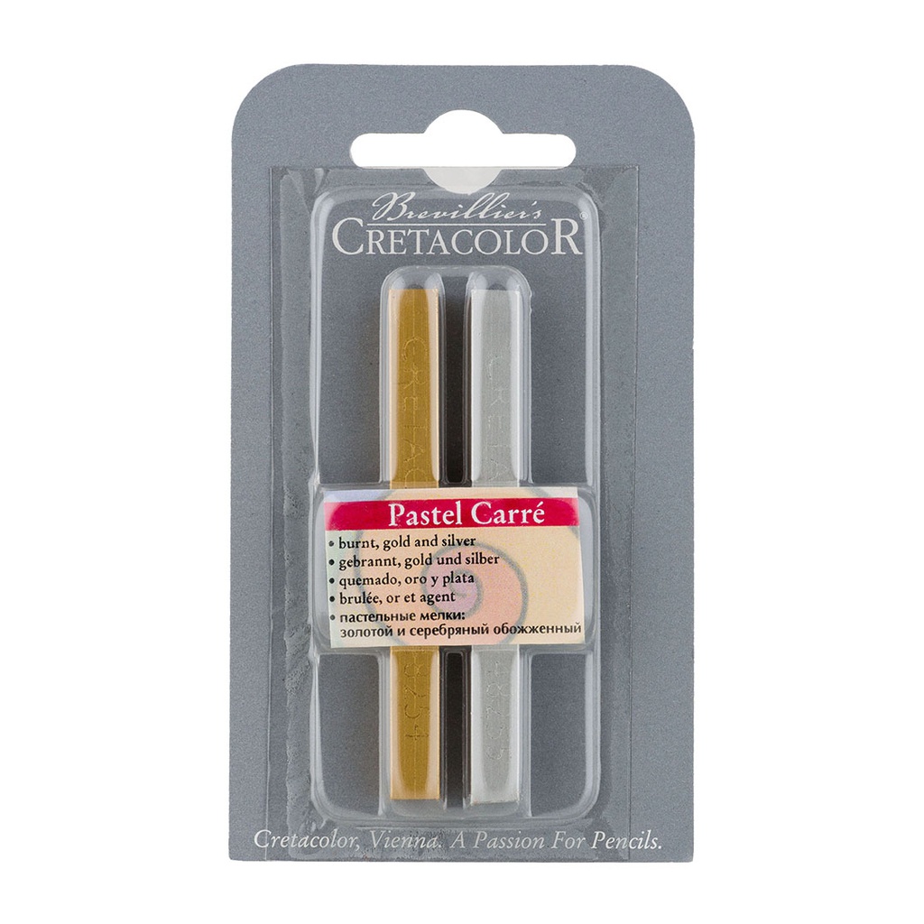 Cretacolor Pastel Carré gold, silver, 2 psc. Blistercard