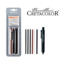 Cretacolor lead holder 430 00 + 6 artist leads assort., blistercard