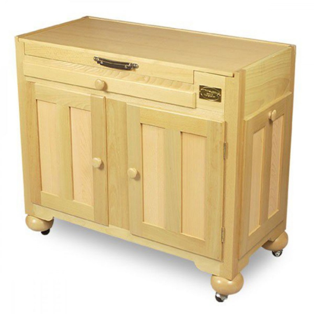 طاولة الفنان الخشبية مع خزانة لحفظ الادوات عرض 38 بوصة × ارتفاع 32 بوصة × عمق 18 بوصة