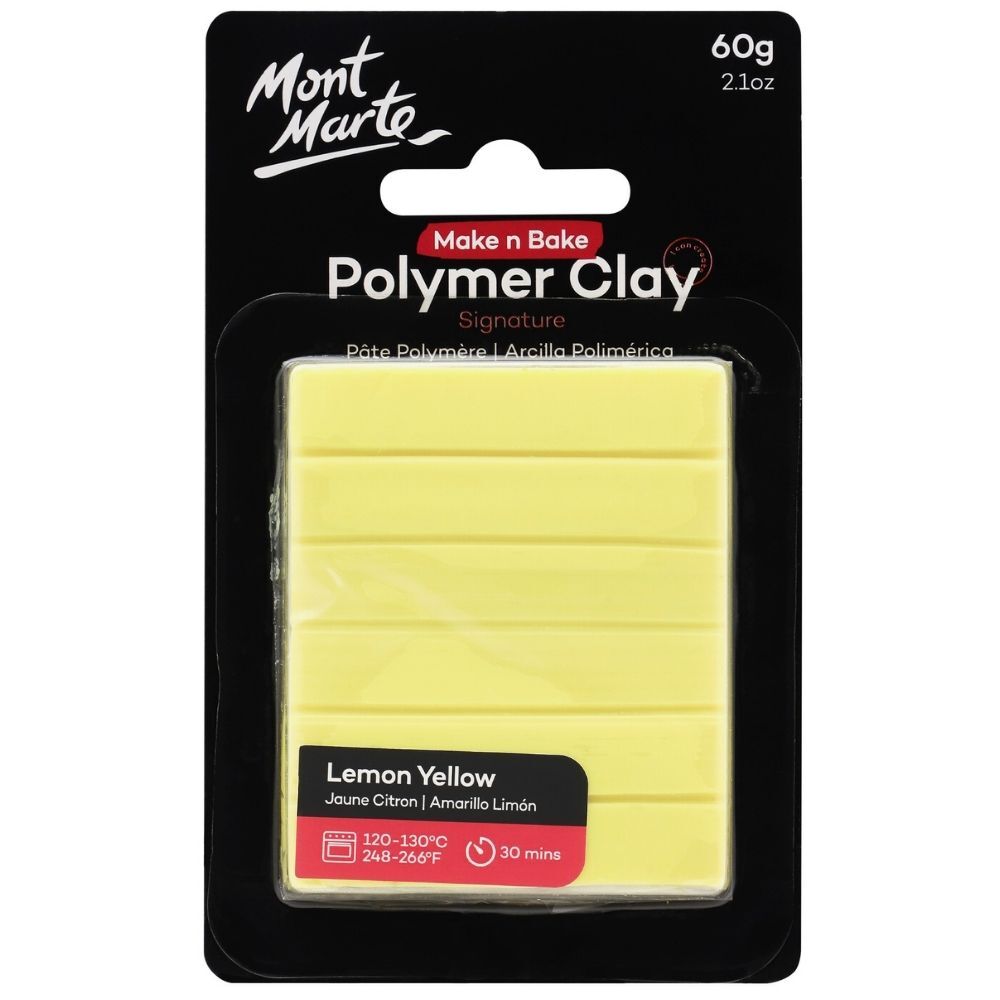 Mont Marte Make n Bake Polymer Clay 60g - Lemon Yellow