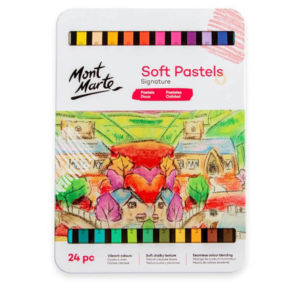 Mont Marte Soft Pastels 24pc Tin Box