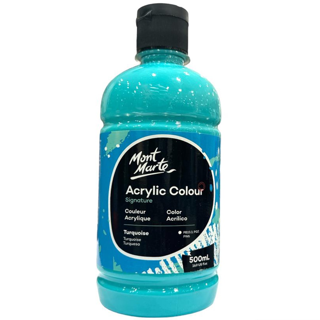 Mont Marte Acrylic Colour 500ml bottle - Turquoise