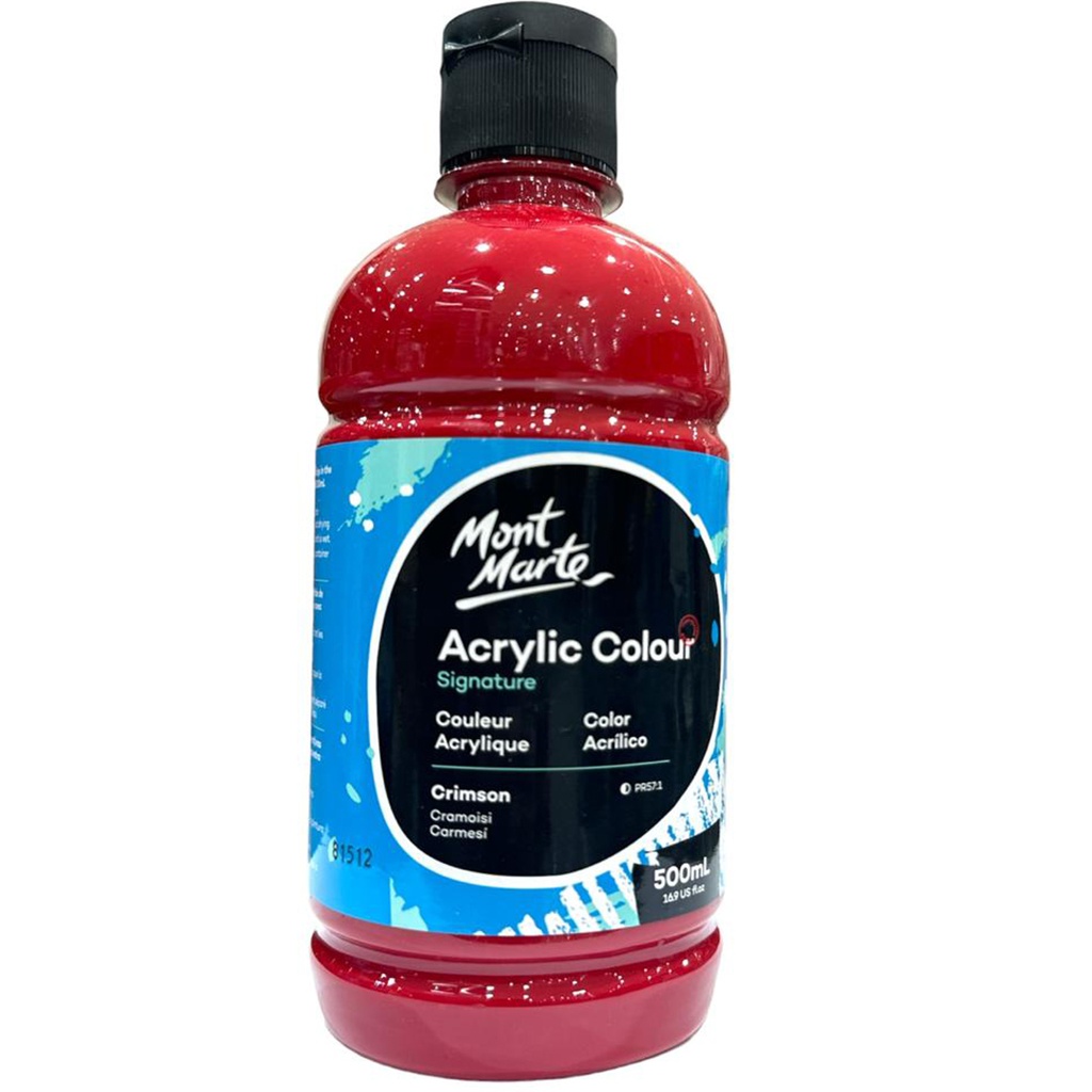 Mont Marte Acrylic Colour 500ml bottle - Crimson