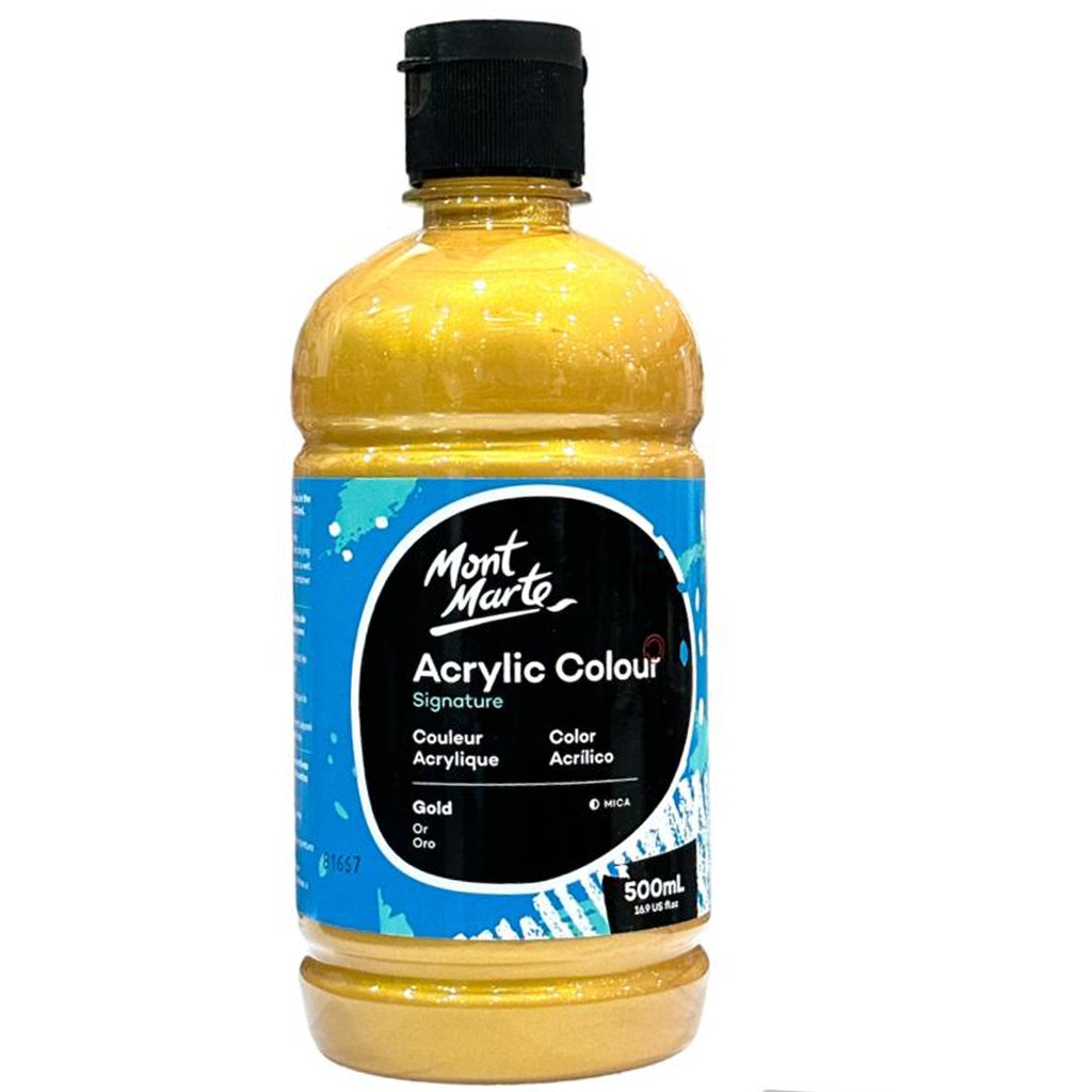 Mont Marte Acrylic Colour 500ml bottle - Gold
