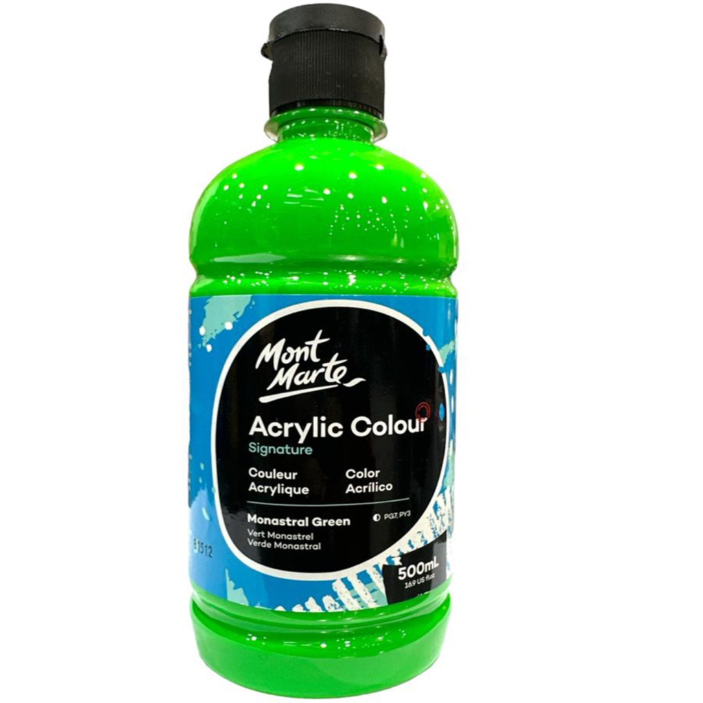 Mont Marte Acrylic Colour 500ml bottle - Monastral Green