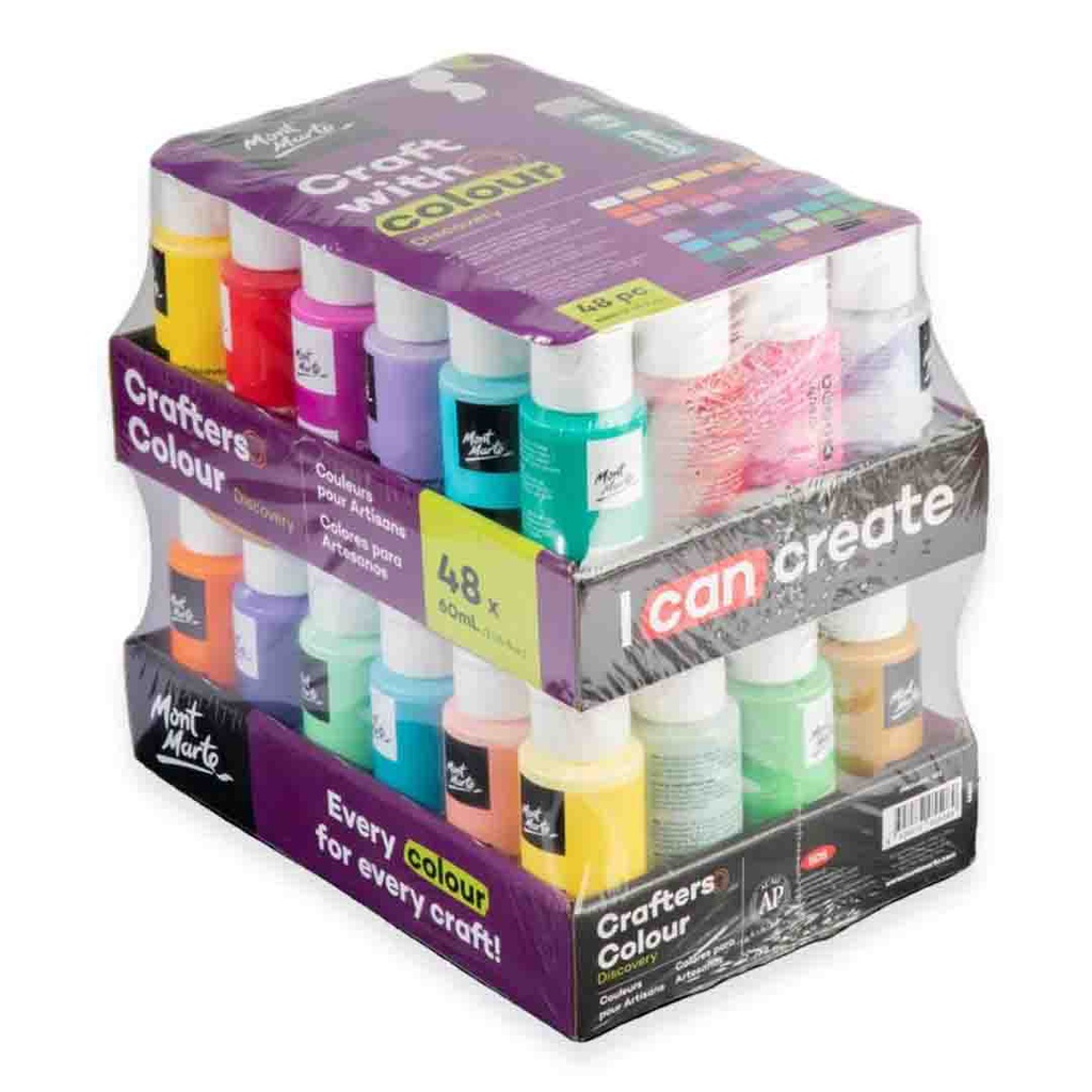 Mont Marte Crafters Colour Paint Set 48pc x 60ml