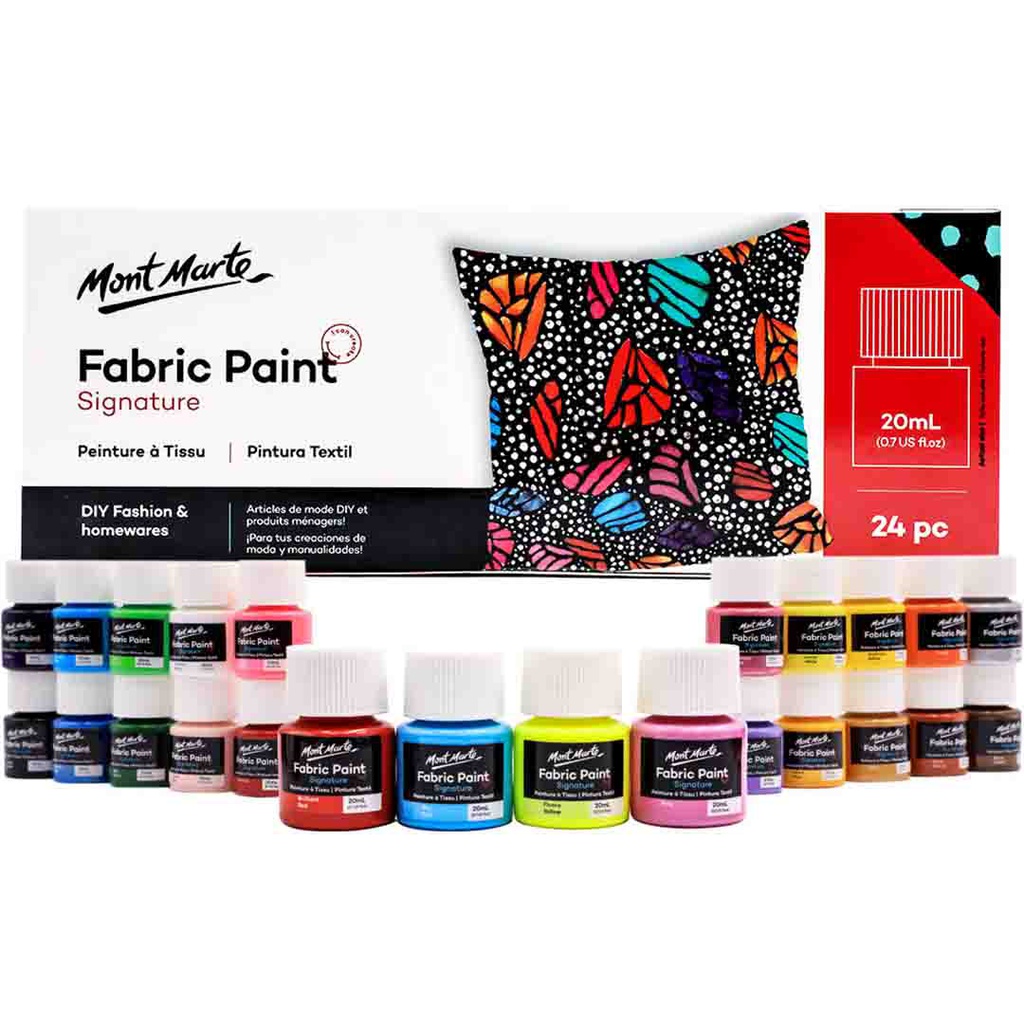 Mont Marte Fabric Paint Set 24pc x 20ml