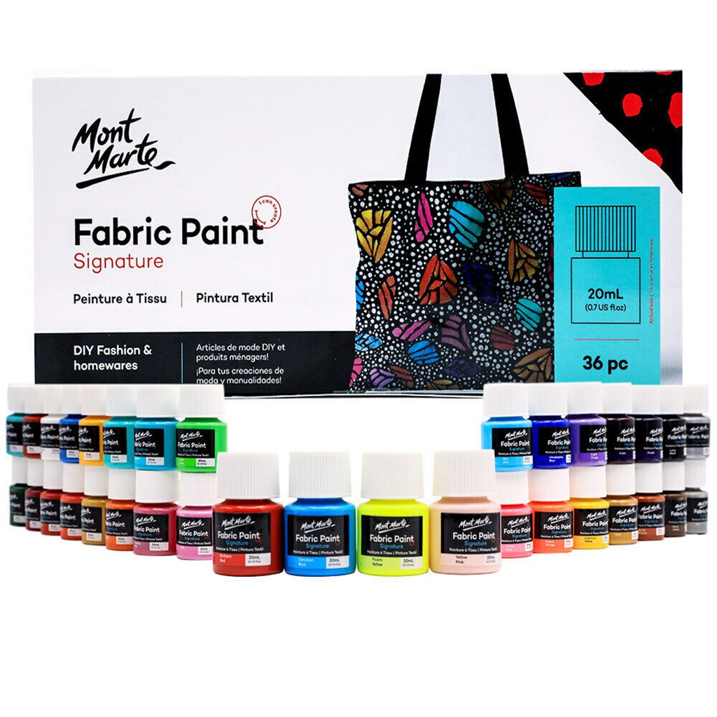 Mont Marte Fabric Paint Set 36pc x 20ml