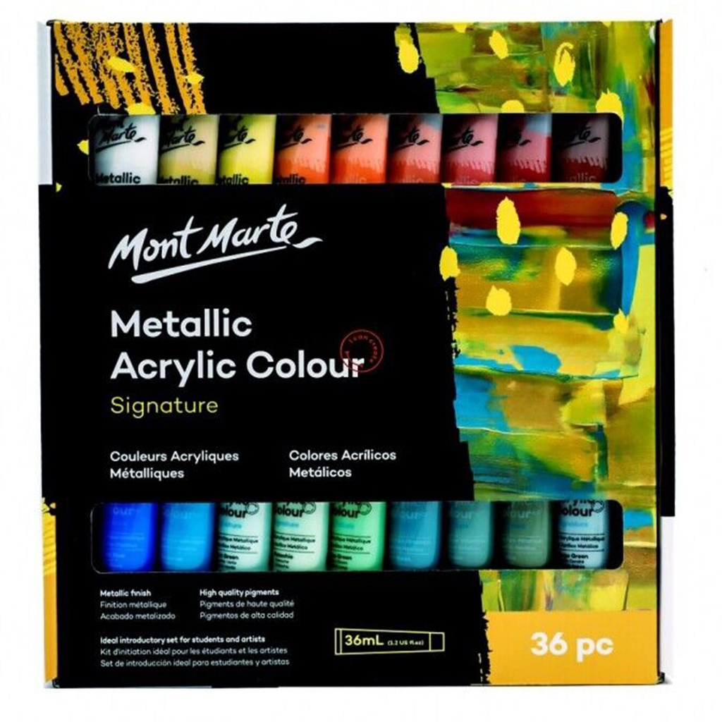 Mont Marte Metallic Acrylic Paint Set 36pc x 36ml