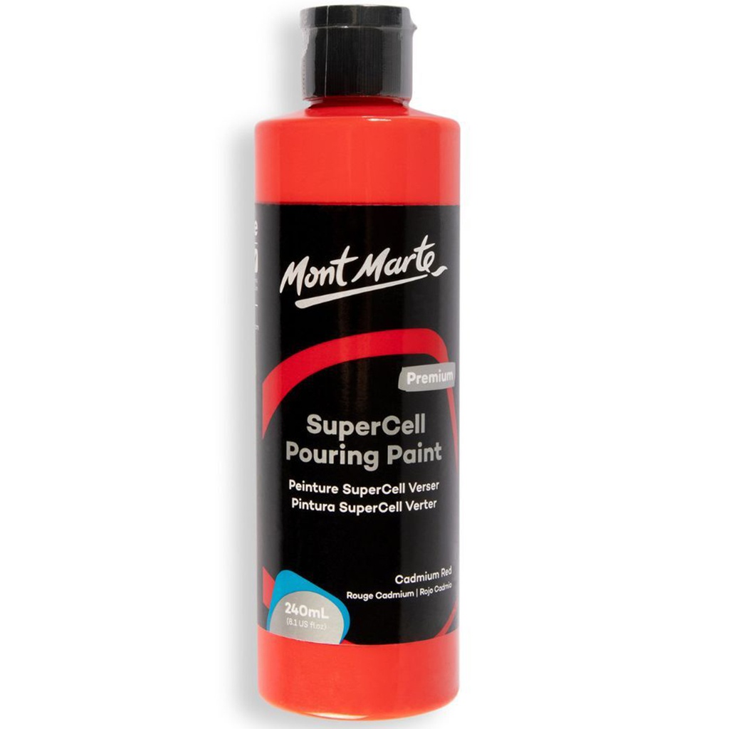 Mont Marte SuperCell Pouring Paint 240ml - Cadmium Red