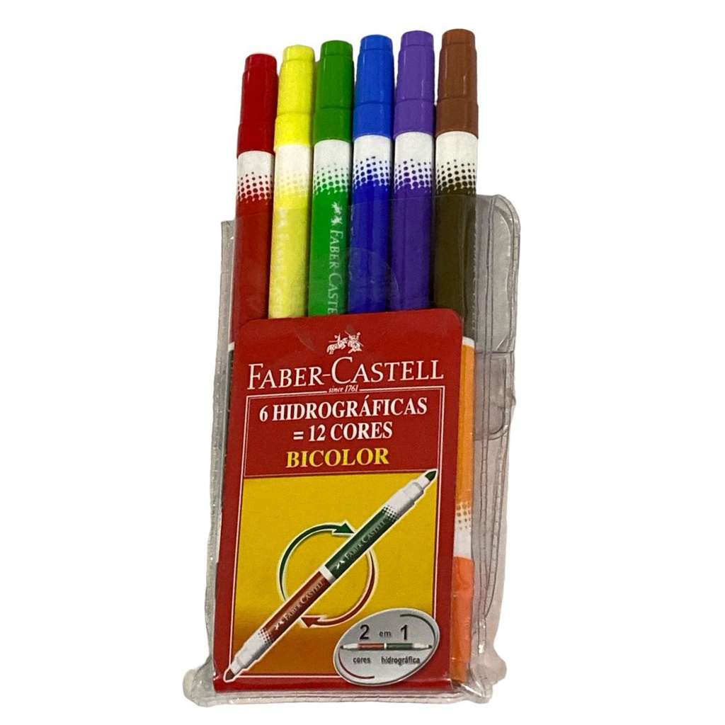 الوان جهتين 6 قلم 12 لون فابر كاستيل
