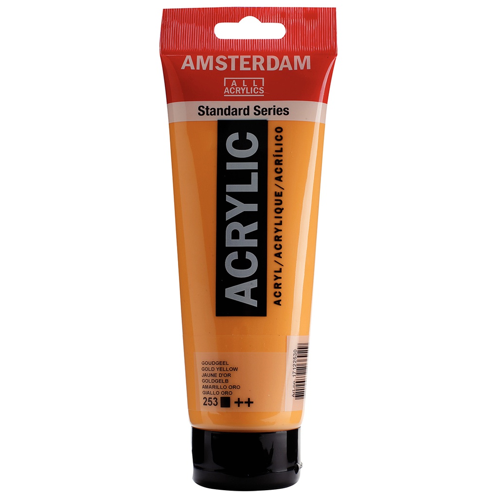 الوان اكريلك ماركة امستردام الهولندية عالية الجودة والمعان والتماسك 250 مل Gold Yellow