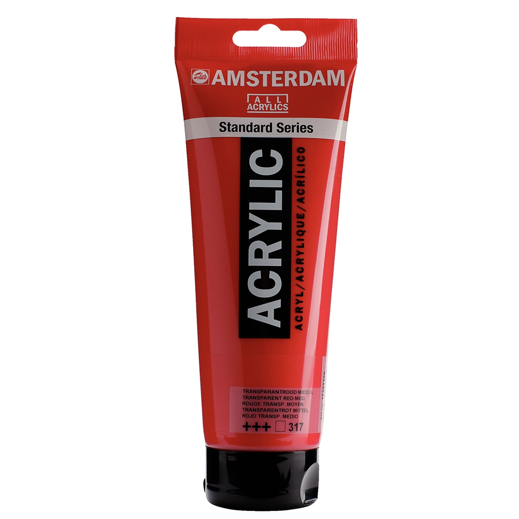 AMSTERDAM ACRYLIC COLOR  250ML TRANSP.RED MED