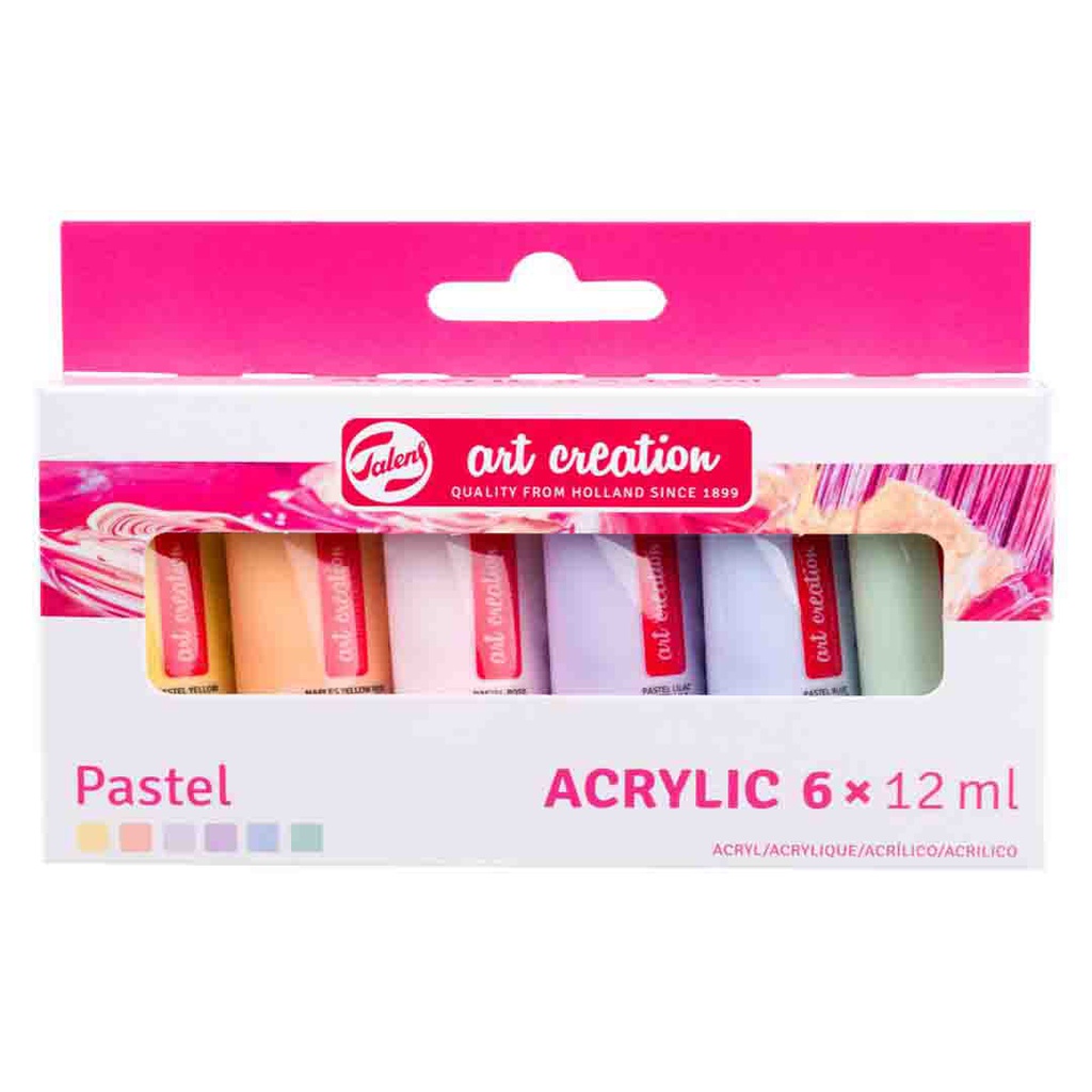 ART CREATION ACRYL SET 6X12ML PASTEL