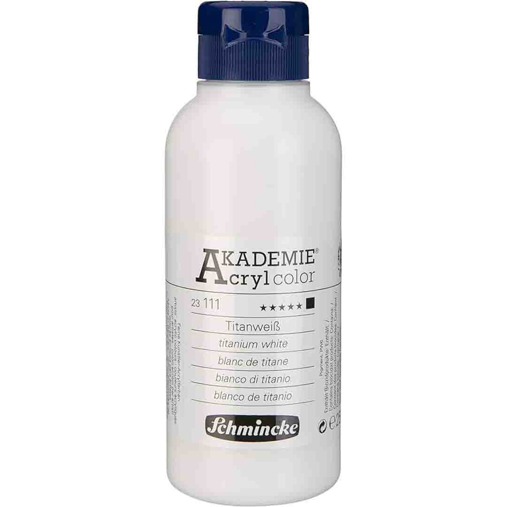 SCHMINCKE  AKADEMIE ACRYLIC COLOUR  250ML titanium white