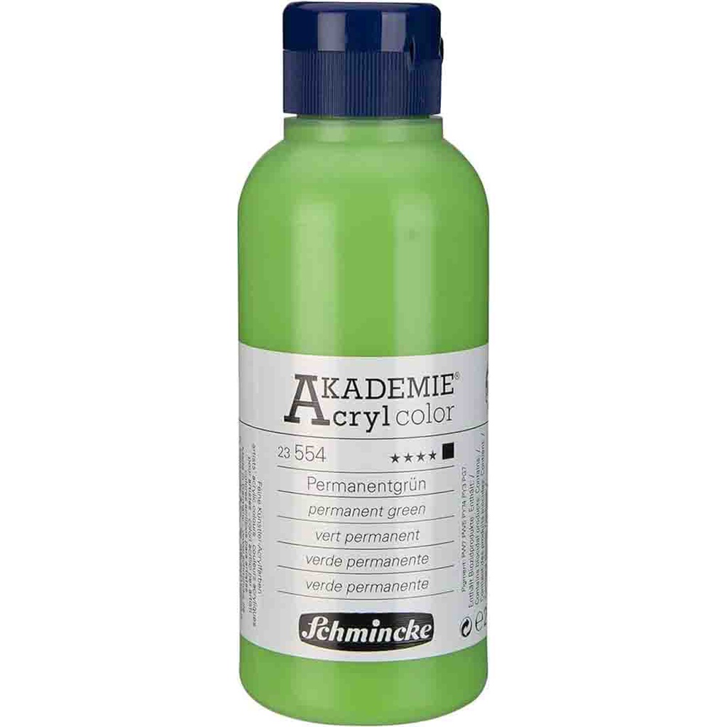 SCHMINCKE  AKADEMIE ACRYLIC COLOUR  250ML permanent green