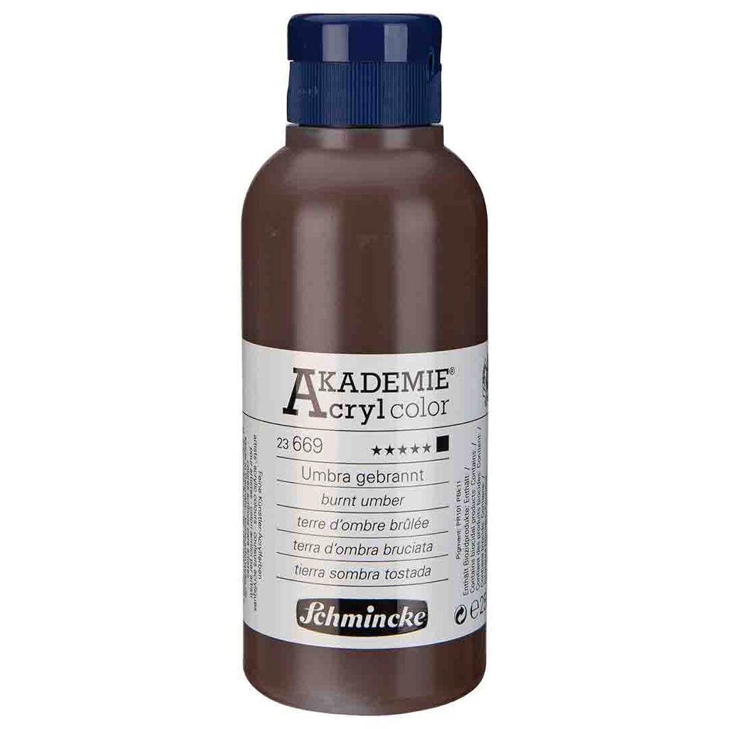 SCHMINCKE  AKADEMIE ACRYLIC COLOUR  250ML burnt umber