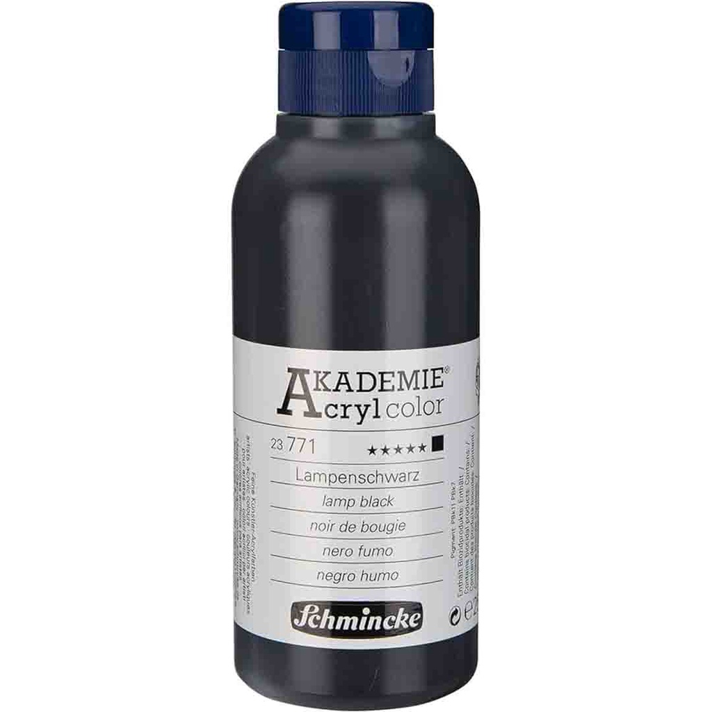 SCHMINCKE  AKADEMIE ACRYLIC COLOUR  250ML lamp black