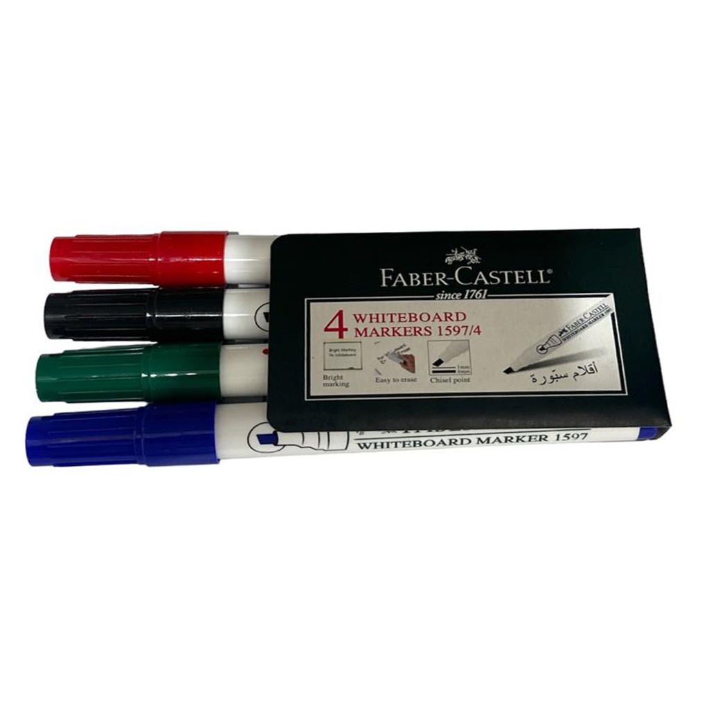 قلم سبورة مشطوف 4 الوان FABER-CASTEL