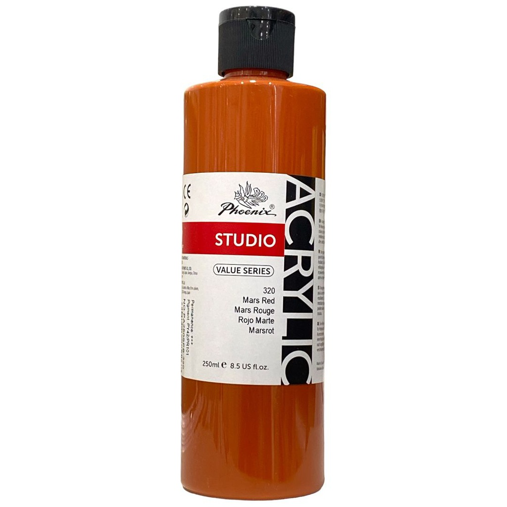 PHOENIX ACRYLIC COLOR VALUE SERIES 250ML BOTTLE Mars Red 320