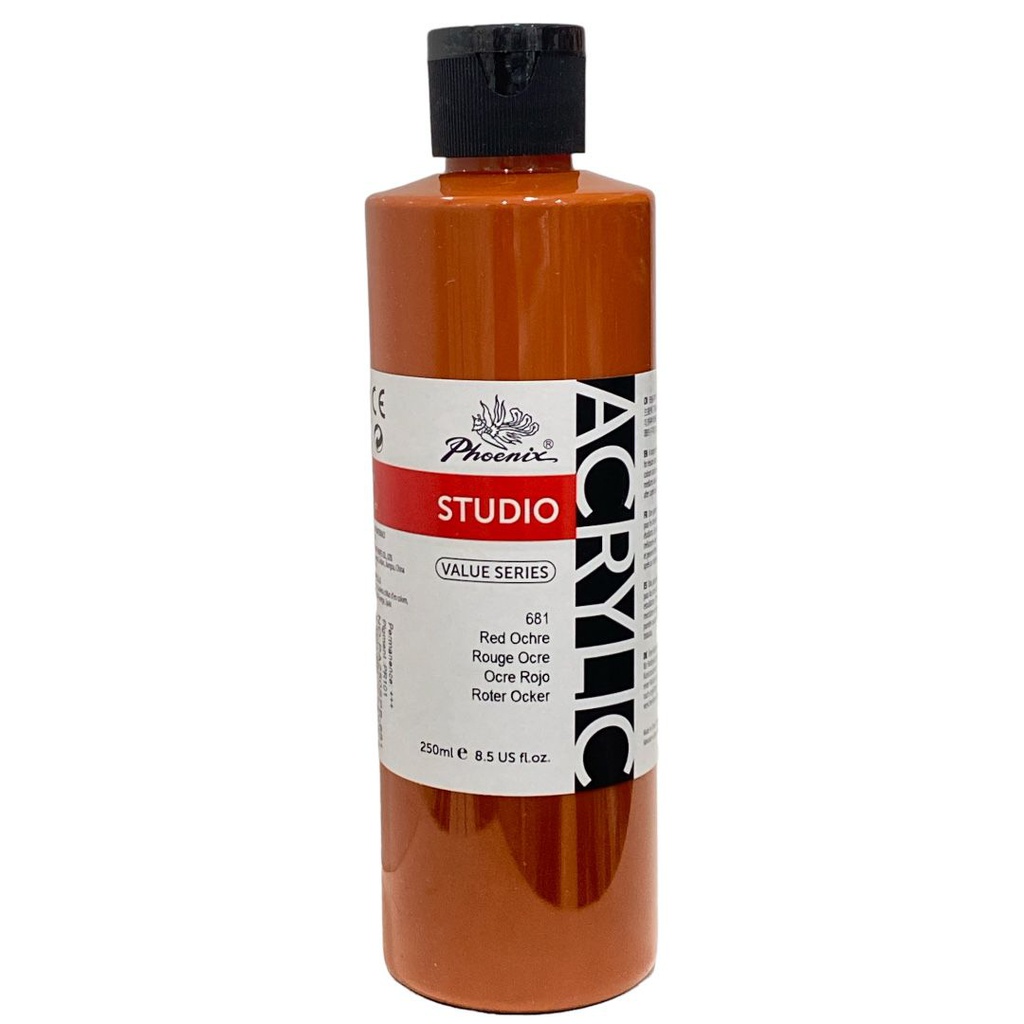 PHOENIX ACRYLIC COLOR VALUE SERIES 250ML BOTTLE Red Ocher 681