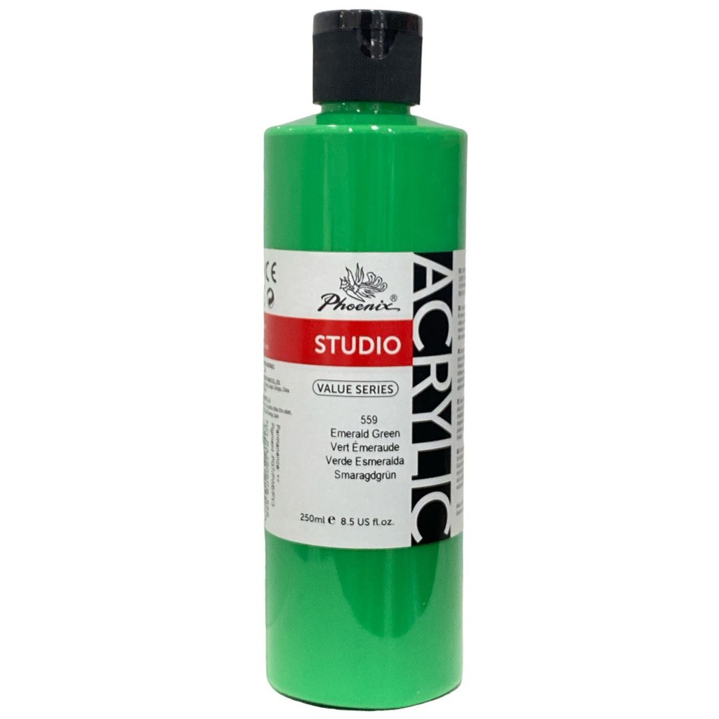 PHOENIX ACRYLIC COLOR VALUE SERIES 250ML BOTTLE Emerald Green 559