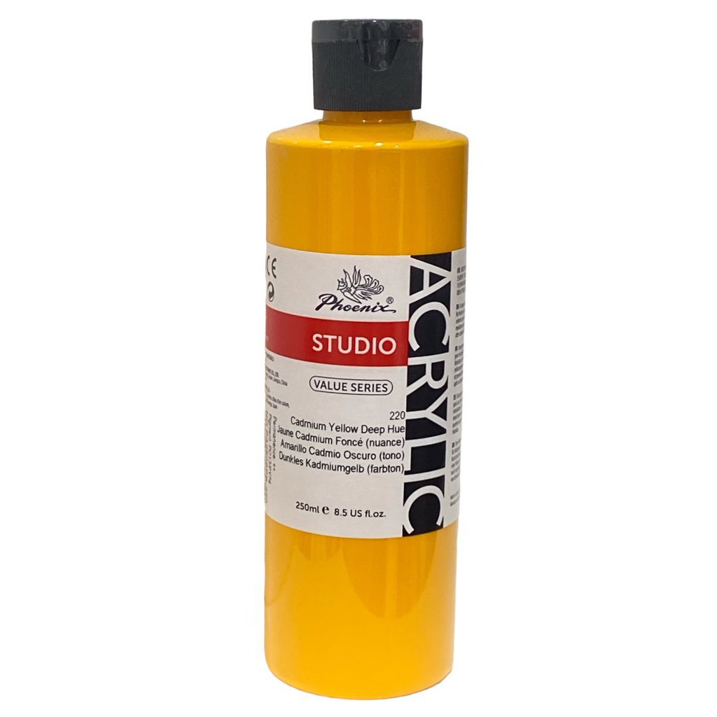 PHOENIX Acrylic Color Value Series 250ML Bottle Cadmum Yellow Deep Hue 220