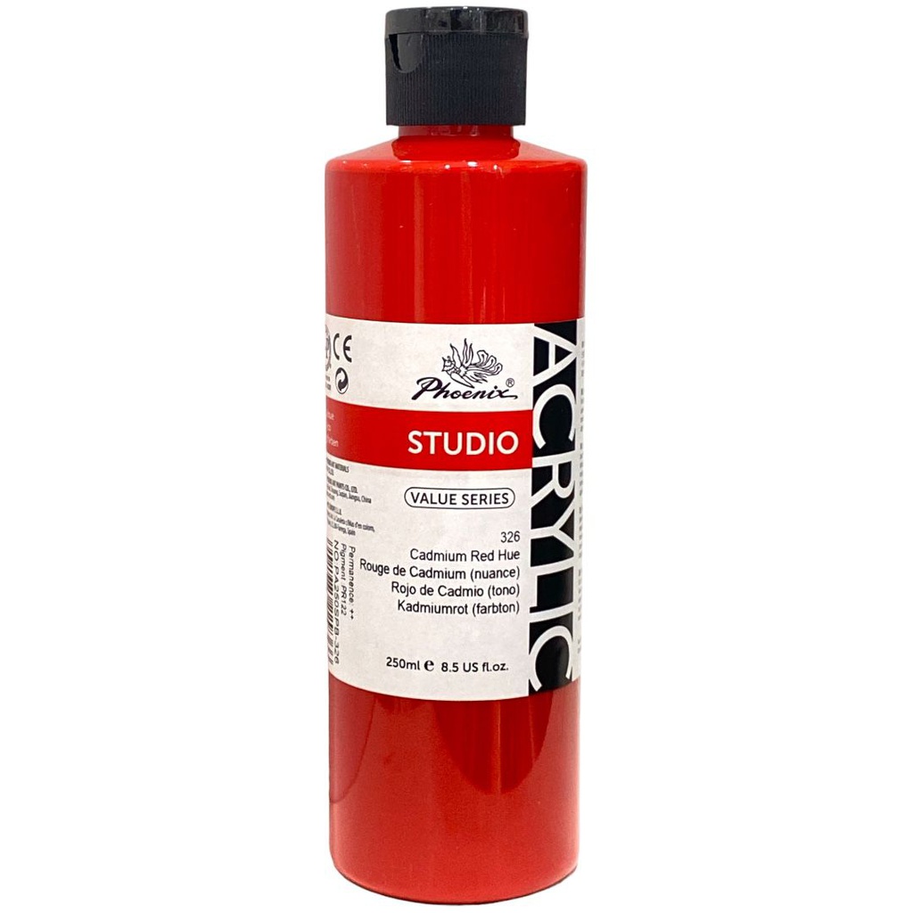 PHOENIX Acrylic Color Value Series 250ML Bottle Cadmium Red Hue 326
