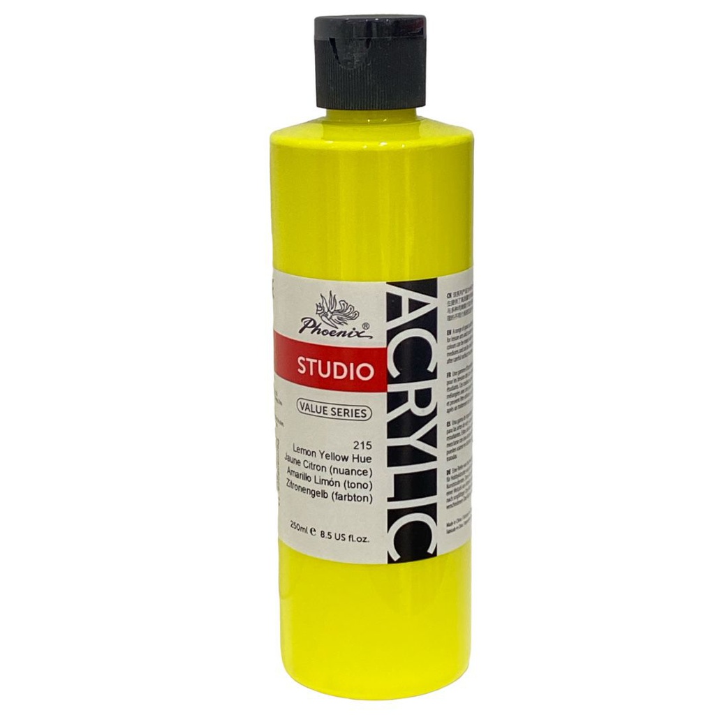 PHOENIX Acrylic Color Value Series 250ML Bottle Lemon Yellow Hue 215