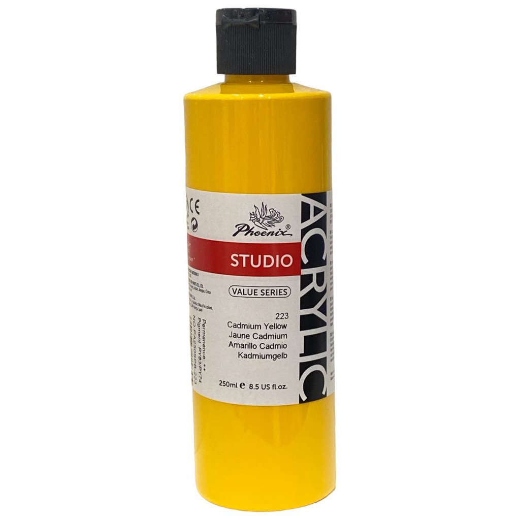 PHOENIX Acrylic Color Value Series 250ML Bottle Cadmium Yellow 223