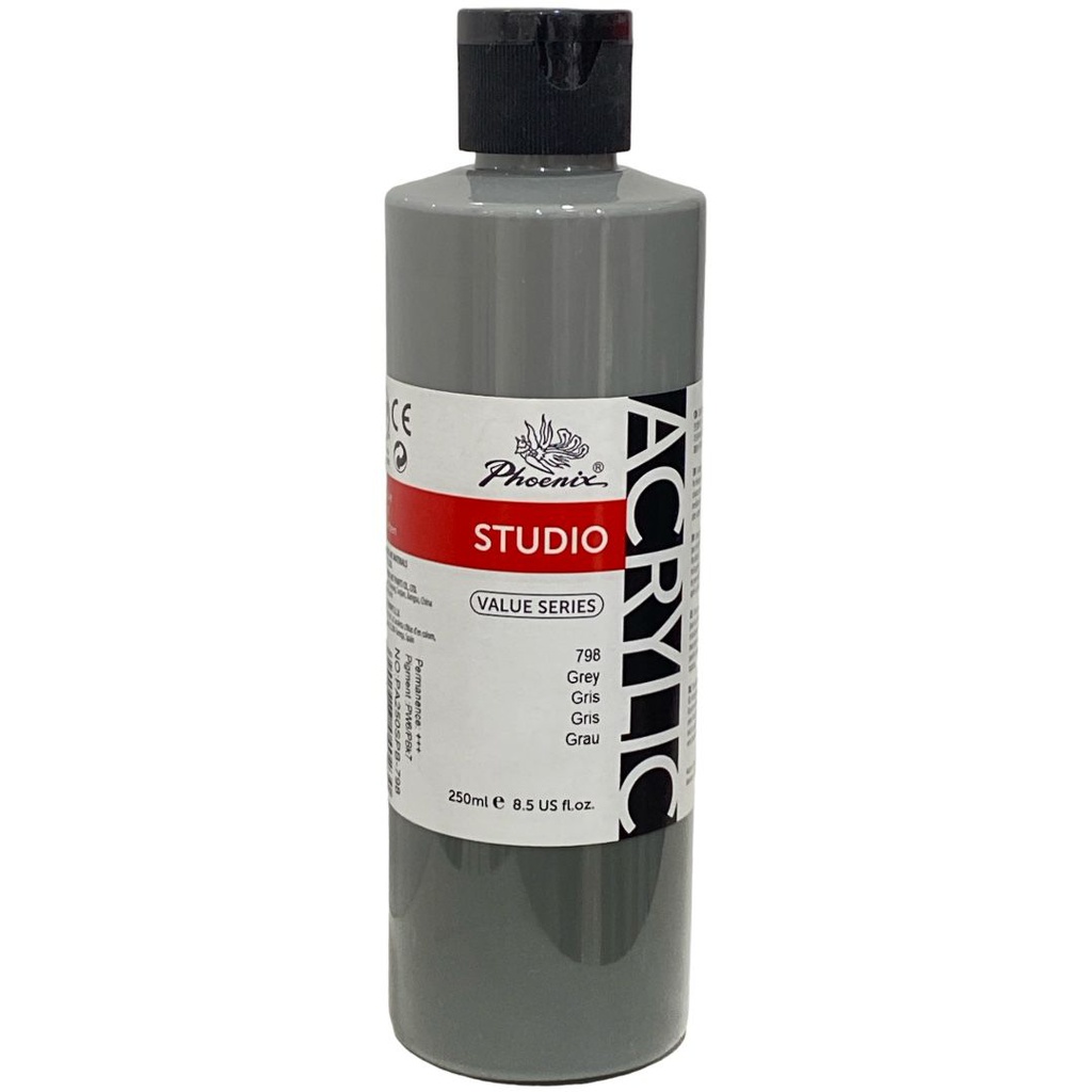 PHOENIX ACRYLIC COLOR VALUE SERIES 250ML BOTTLE Grey 798