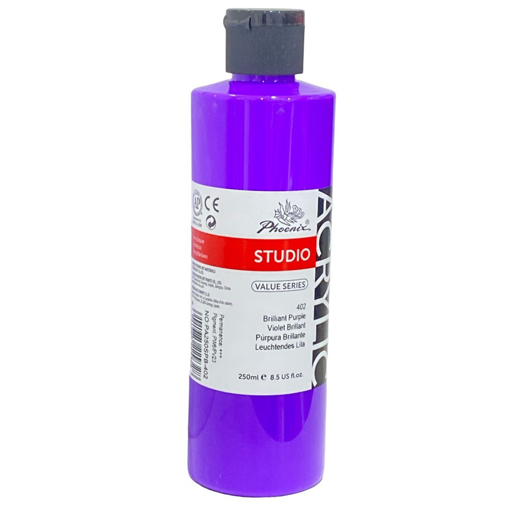 PHOENIX Acrylic Color Value Series 250ML Bottle Briliant Purple 402