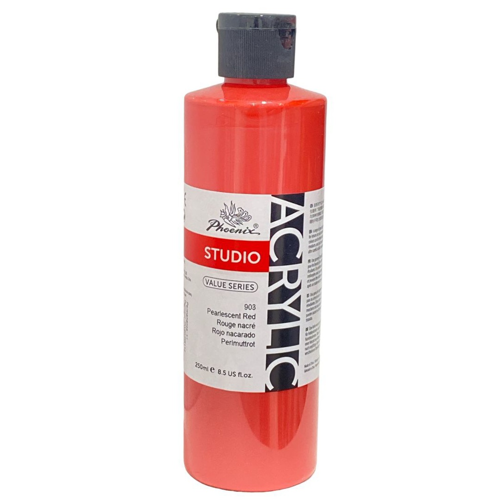 PHOENIX ACRYLIC COLOR VALUE SERIES 250ML BOTTLE Peariescent Red 903