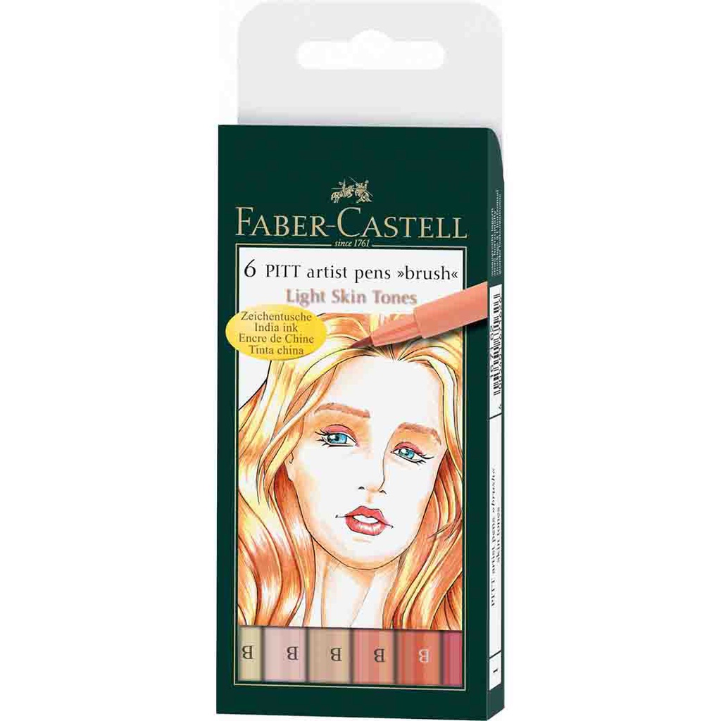 FABER-CASTEL India ink Pitt Artist Pen B Light Skin x 6
