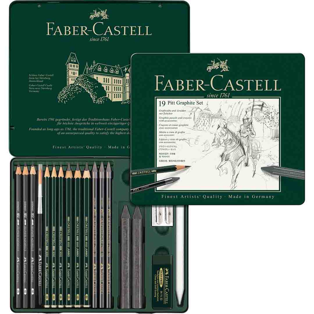 FABER-CASTEL Set Pitt Graphite Tin Medium