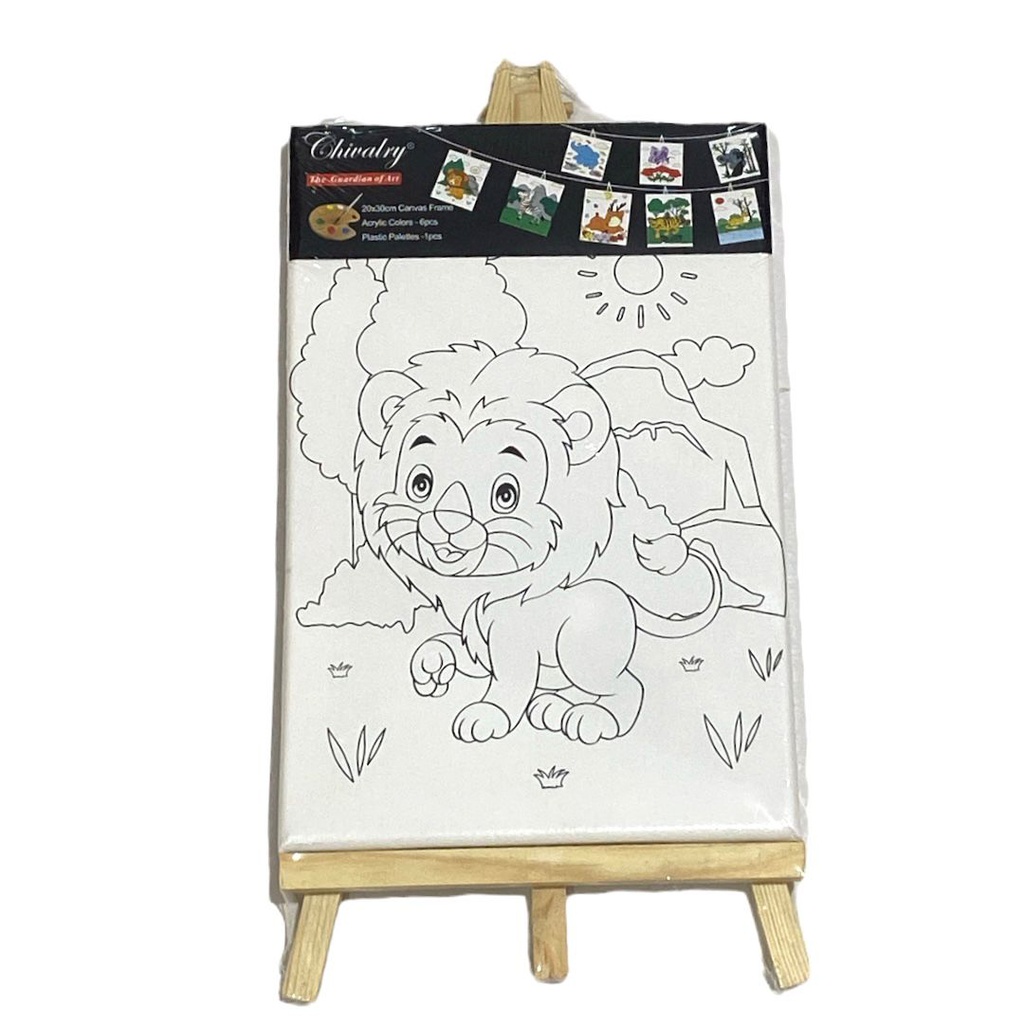 لوحة رسم كانفس تلوين للاطفال مع حامل رسومات مختلفة 20*30