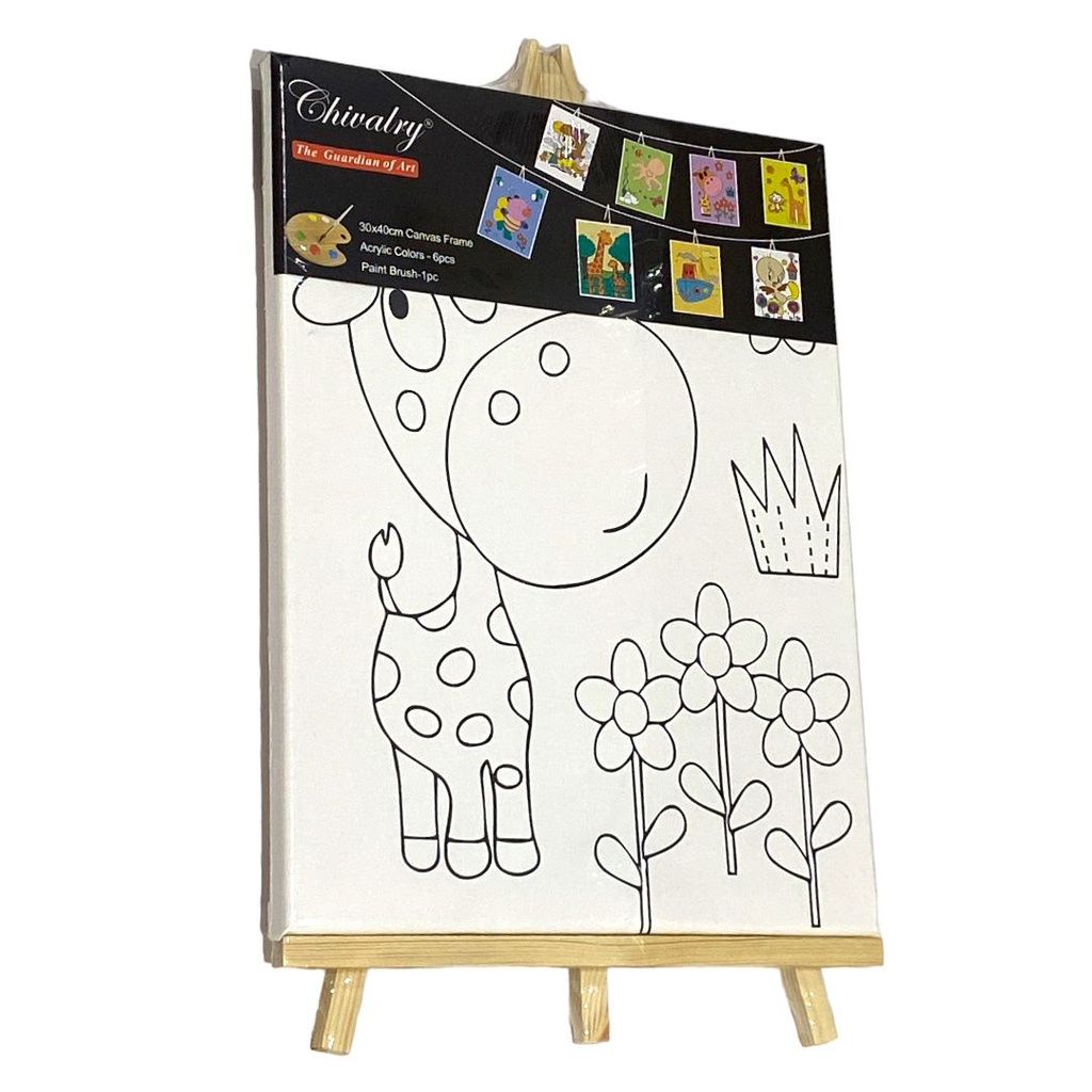 لوحة رسم كانفس تلوين للاطفال مع حامل رسومات مختلفة 30*40