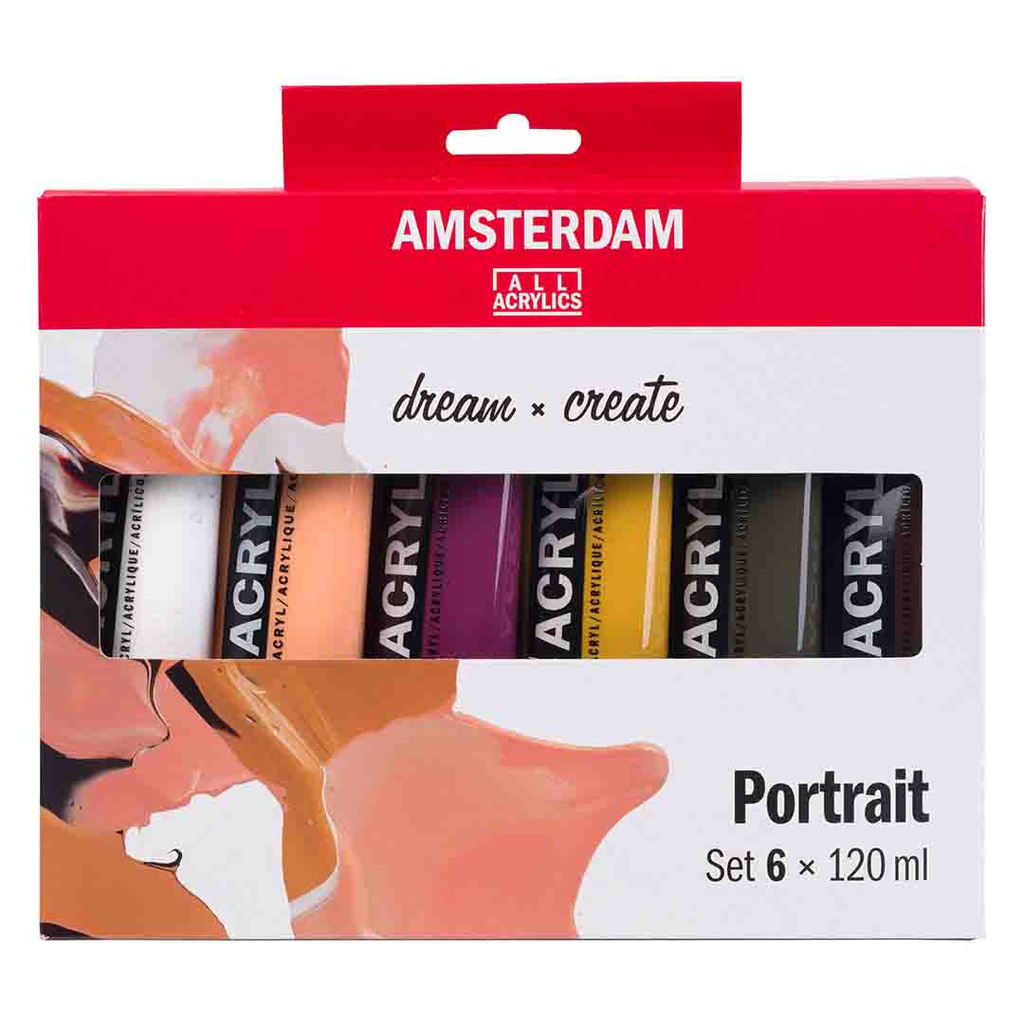 الوان اكريلك ماركة امستردام الهولندية عالية الجودة بورتريت 6 لون 120 مل