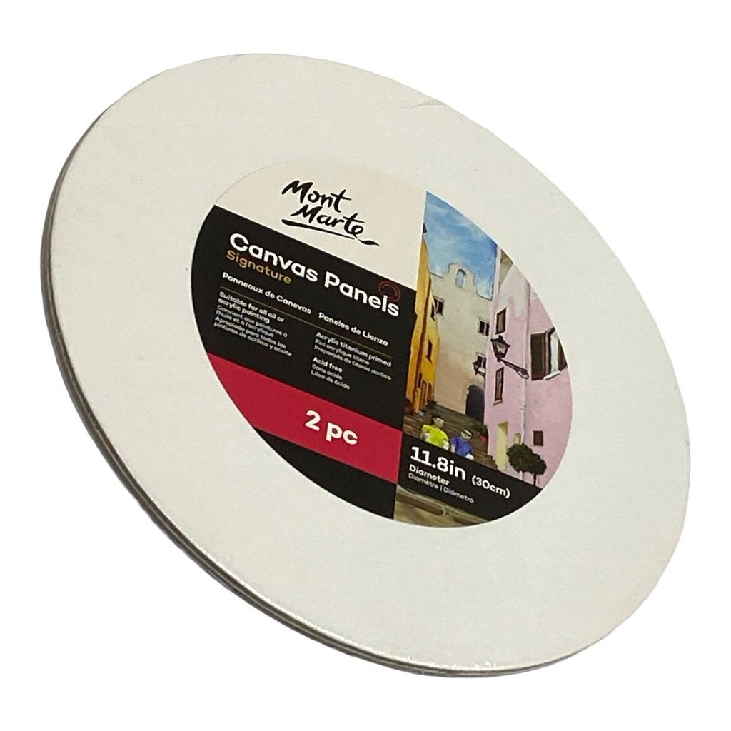 Mont Marte Canvas Panels Pack 2 Round 30cm