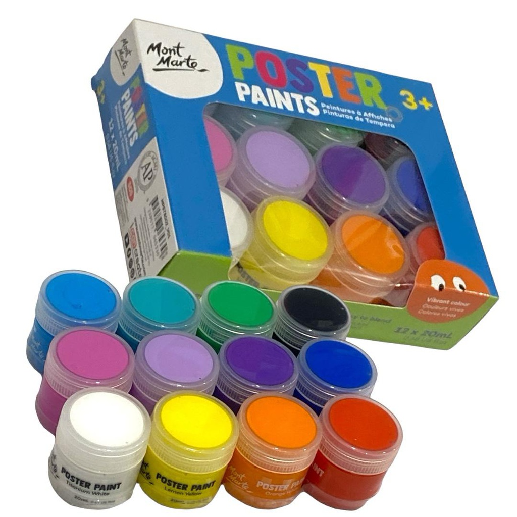 Mont Marte Poster Paint Set 12pc x 20ml