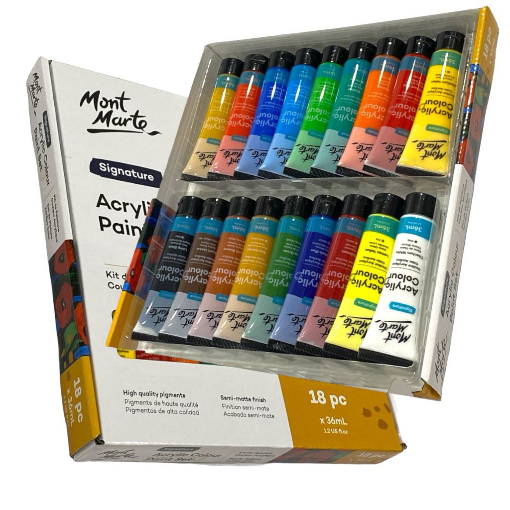 MONT-MARTE Acrylic Colour Paint Set 18pc x 36ml
