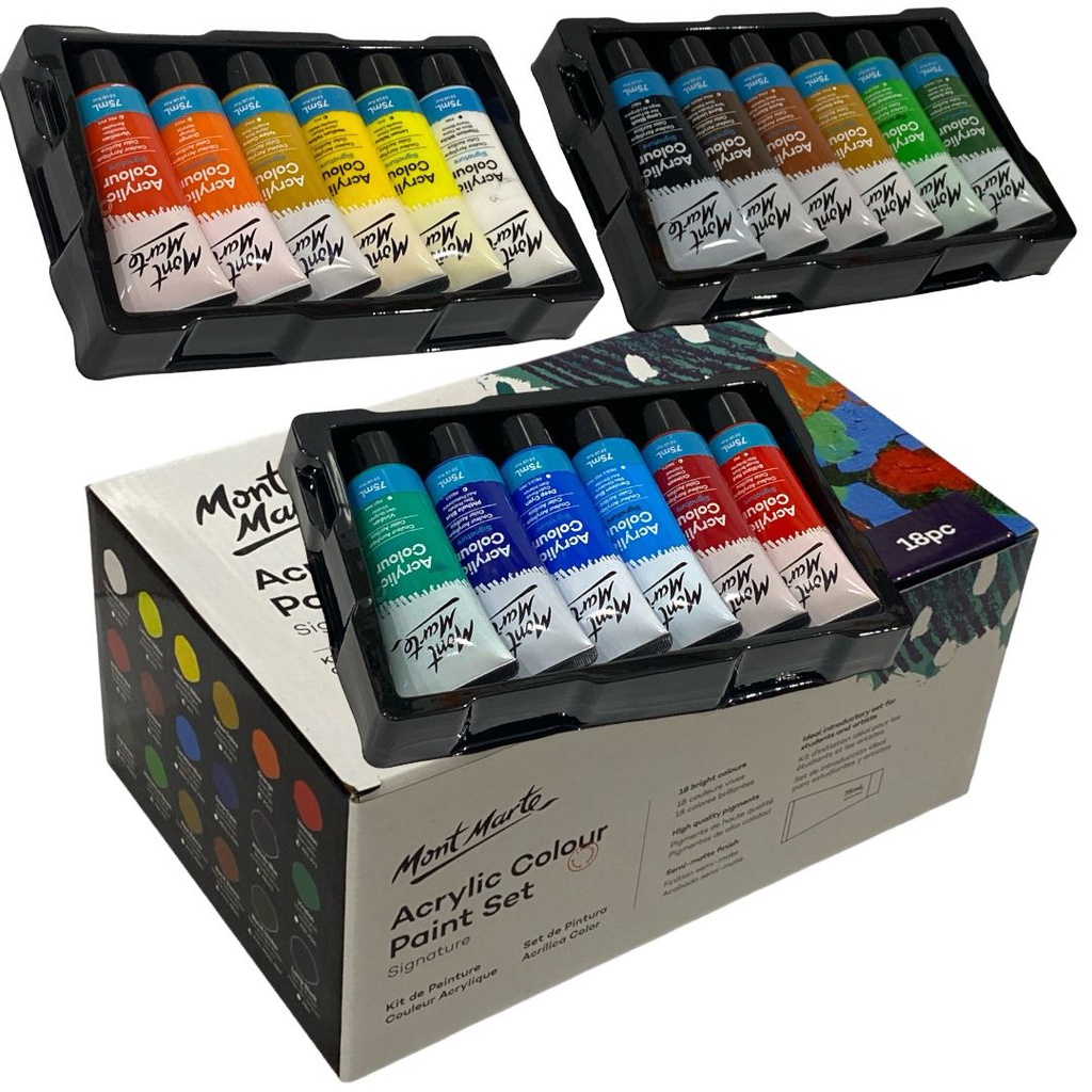 MONT-MARTE Acrylic Colour Paint Set 18pc x 75ml