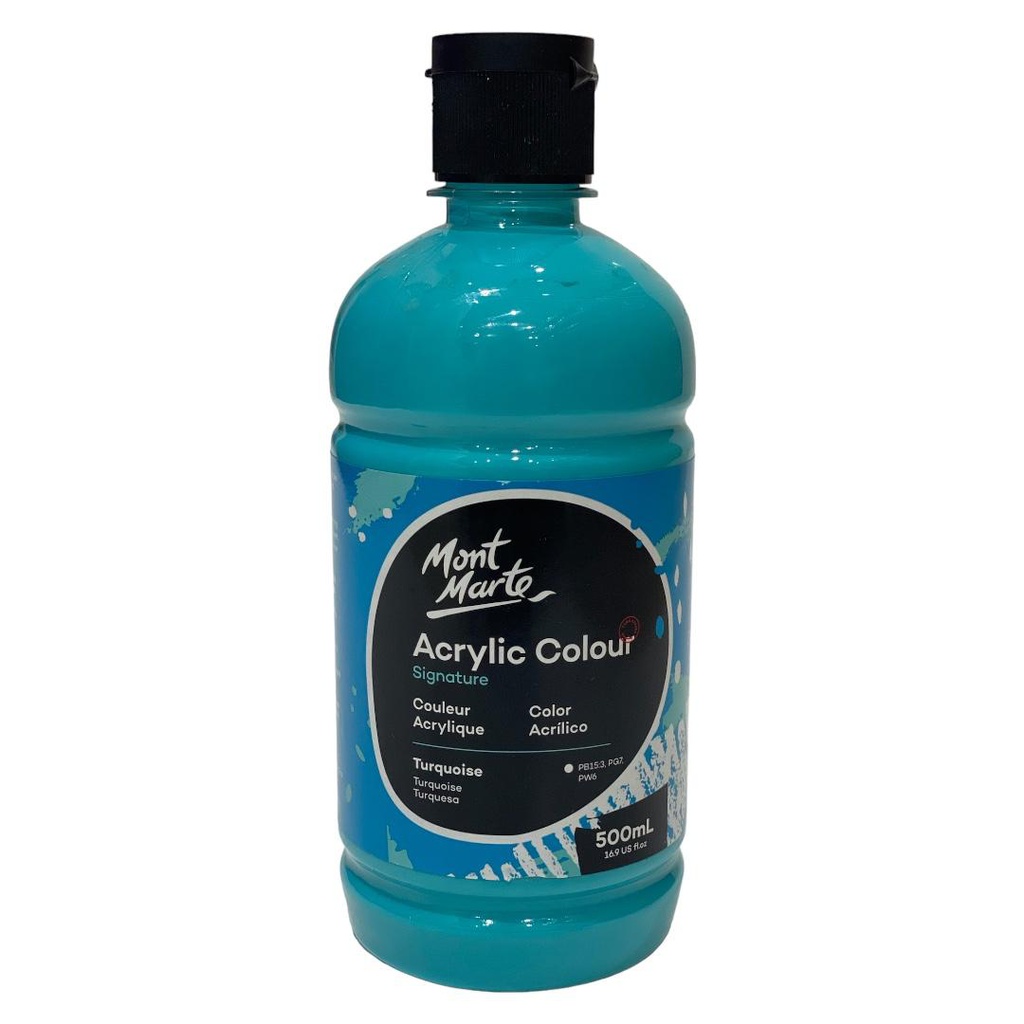 MONT-MARTE Acrylic Colour 500ml bottle - Turquoise